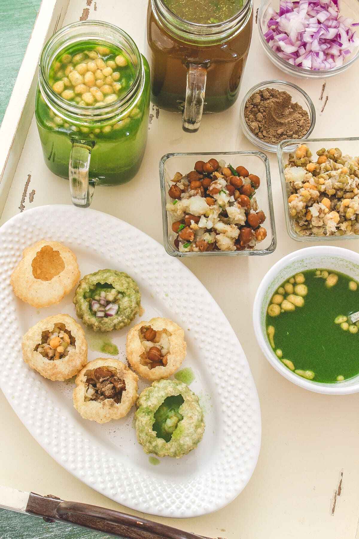 Paani Poori with Potato Curry